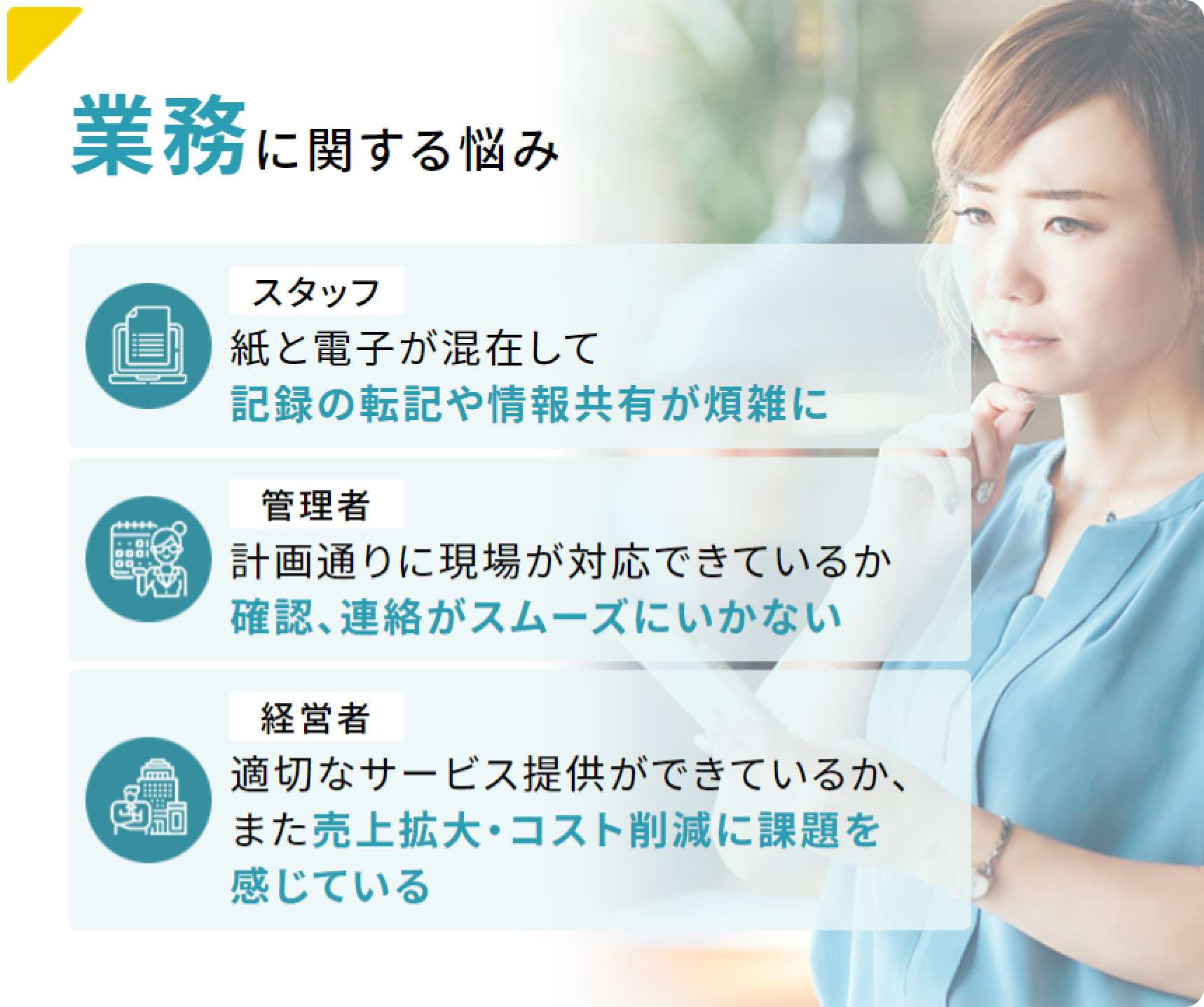 業務に関する悩み