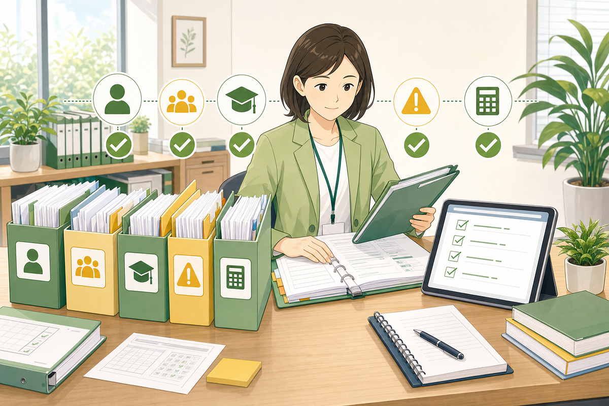 訪問介護の運営指導で必要書類を確認する場面