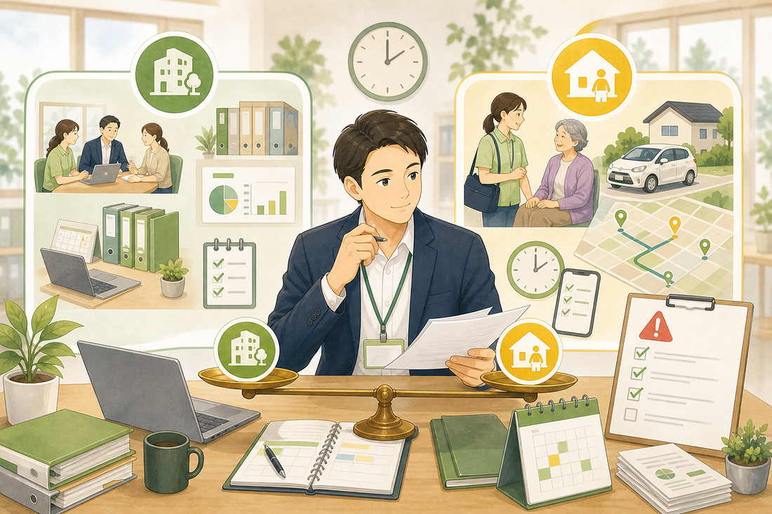 訪問介護の管理者兼務を確認する場面