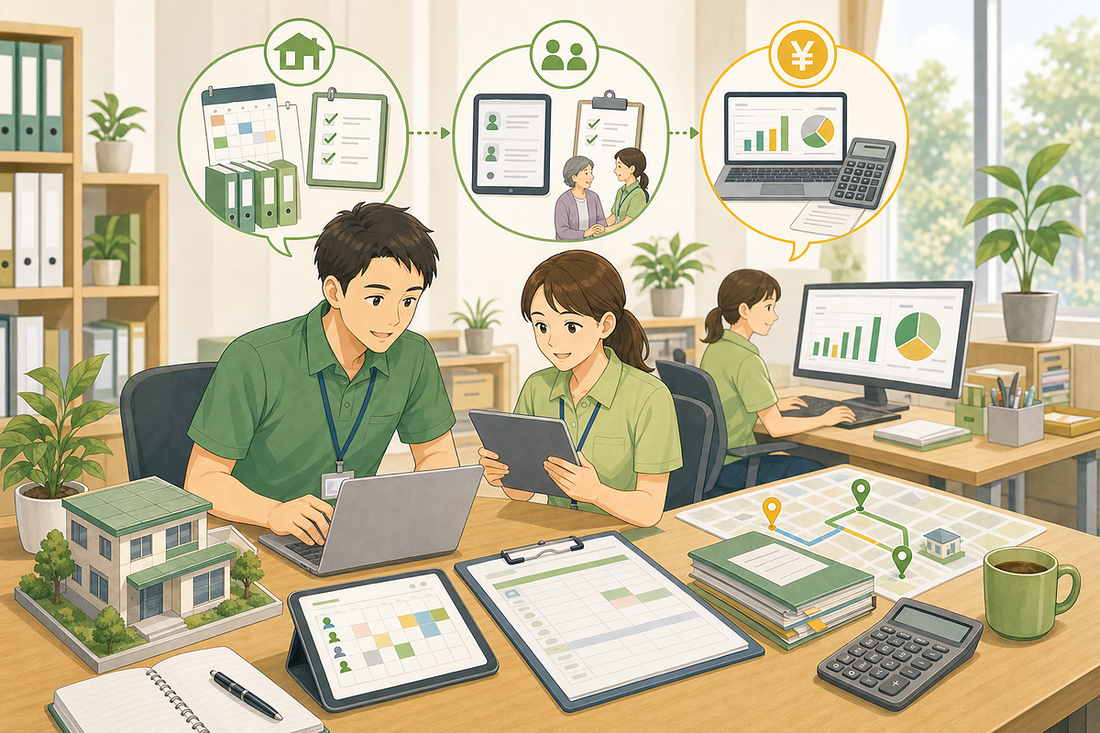 訪問介護の管理・記録・請求体制を整える場面