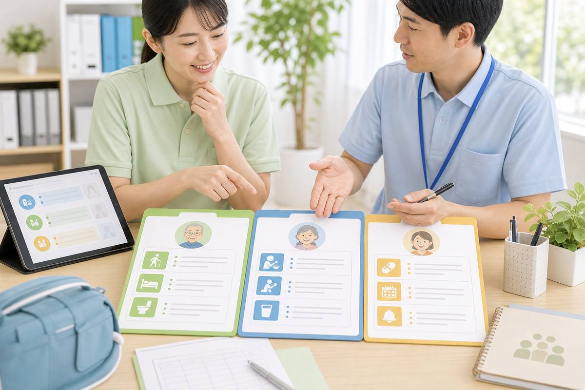 利用者別の訪問介護手順書を整理する管理者