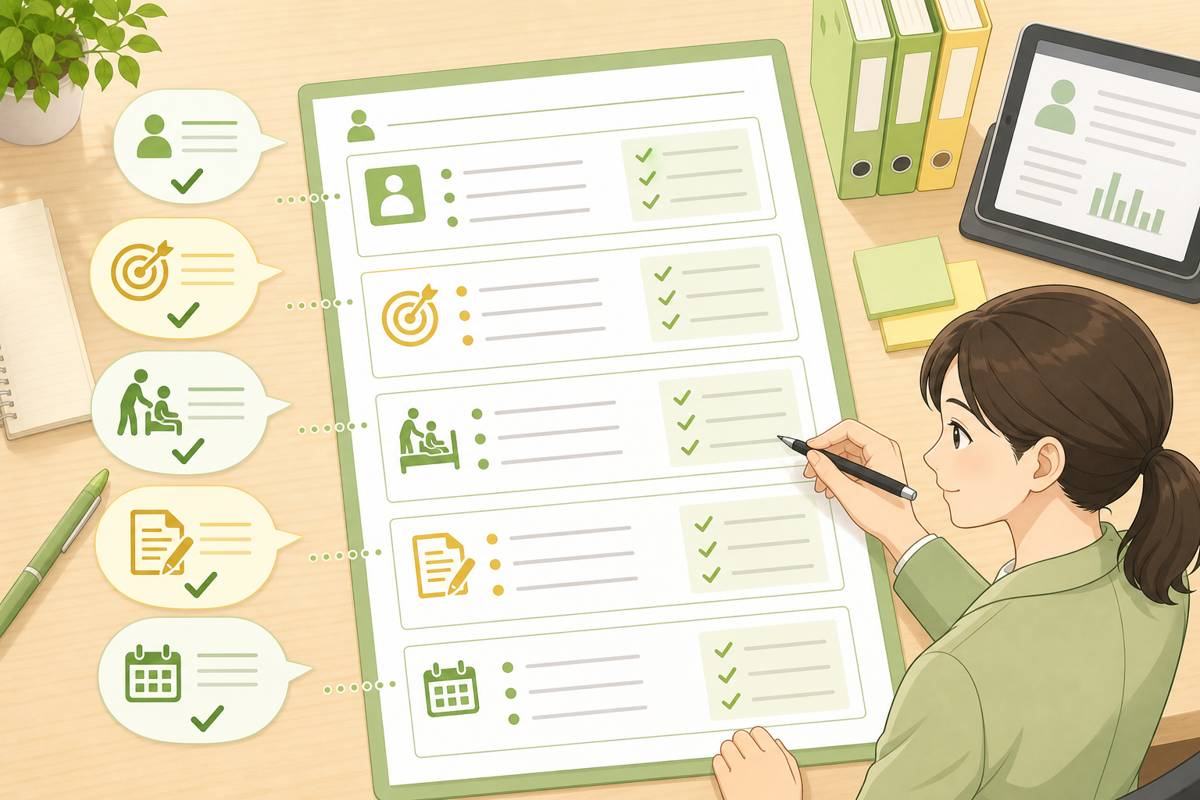サービス提供記録に書くべき項目を整理するチェックリスト