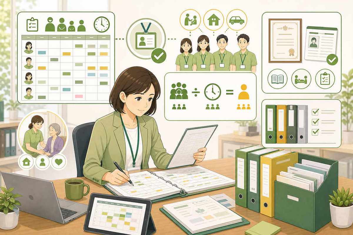 訪問介護計画書と請求実績の整合性を確認する画面