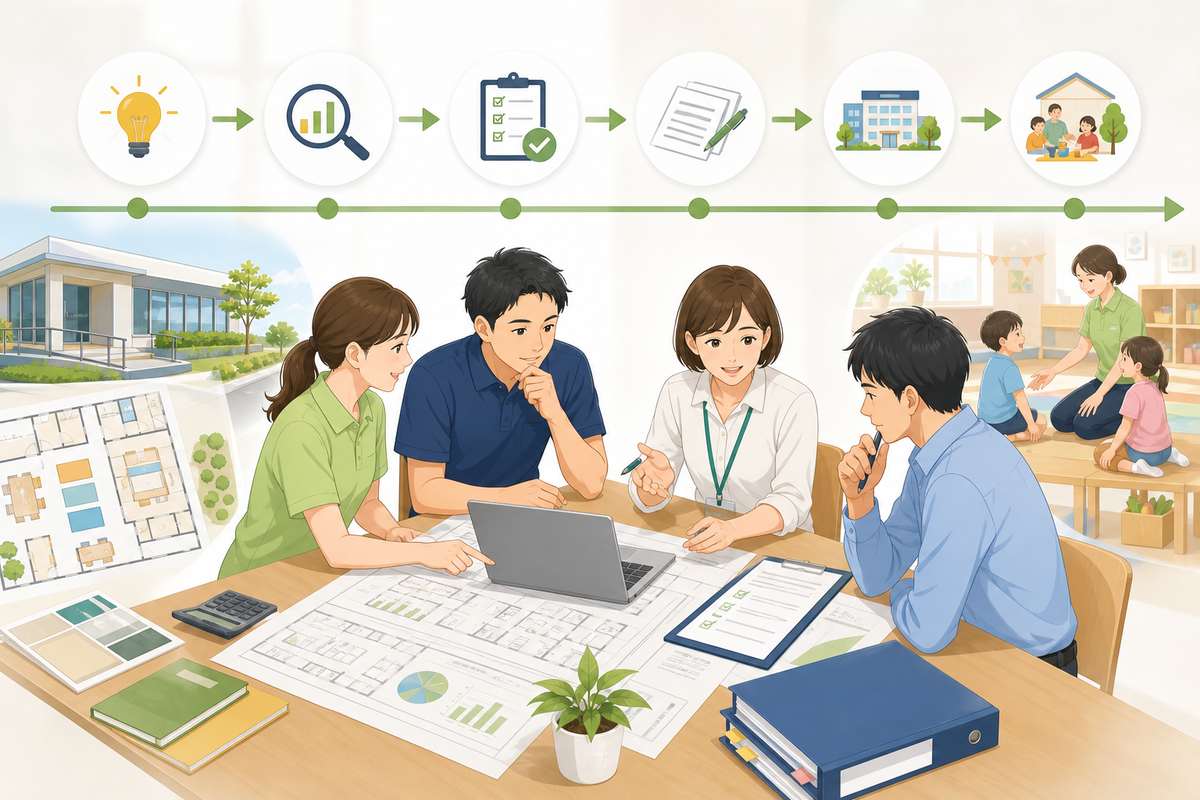 放課後等デイサービスの開業準備の全体像を確認する管理者
