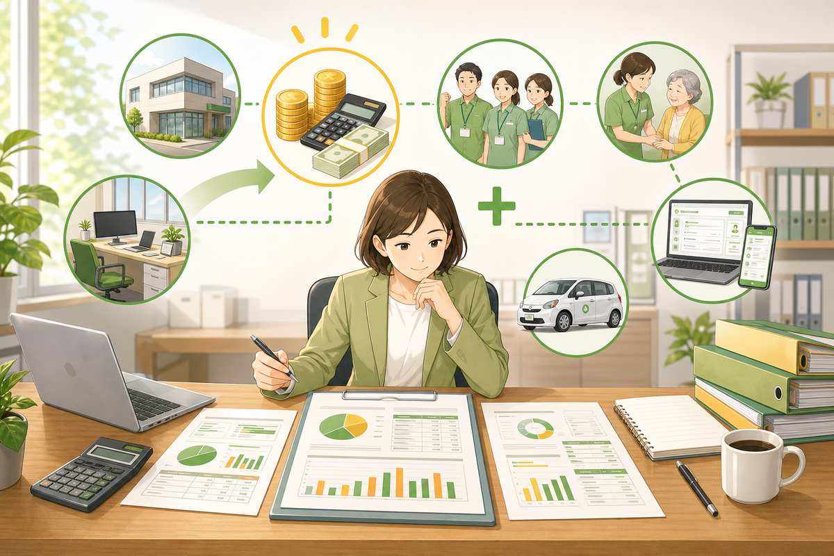 訪問介護の開業費用の内訳を整理する場面