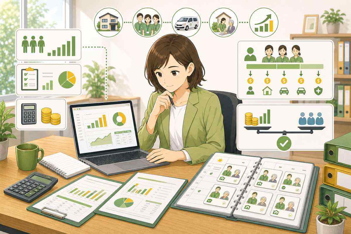 訪問介護の収支計画を作成する場面