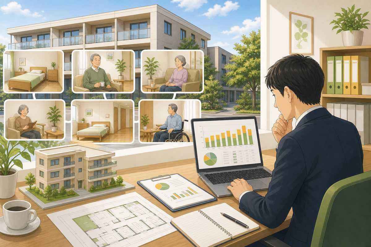 サ高住の登録基準と申請書を確認するイメージ