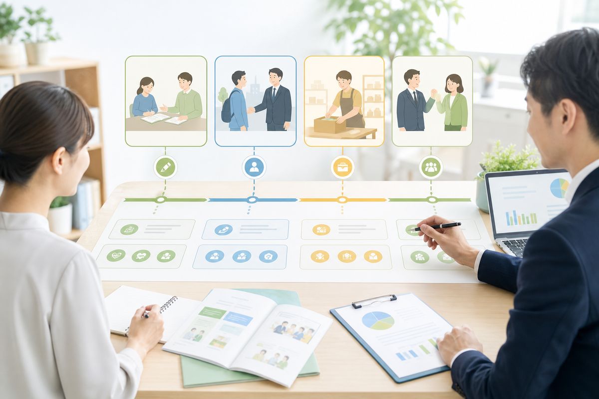 就労支援事業のサービス全体像を確認する事業者