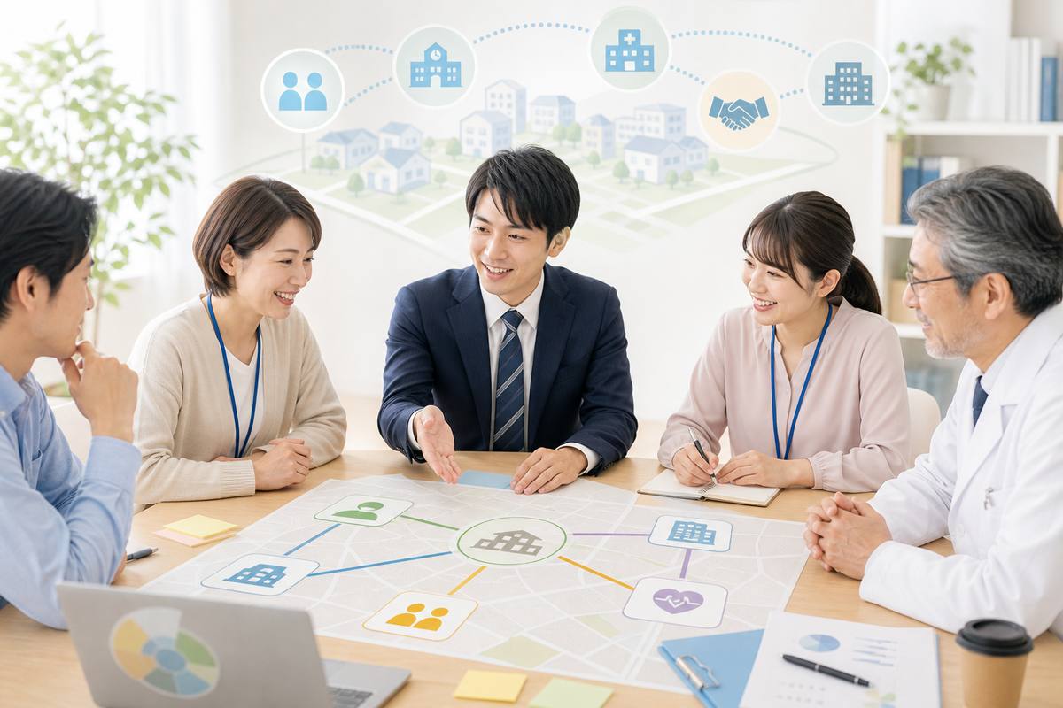 就労支援事業の利用者獲得と関係機関連携を進める様子